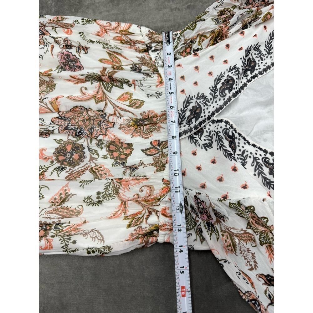 Anthropologie Boho Floral Maxi Dress Small Peasant Sleeves Tiered Viscose - Picture 8 of 9